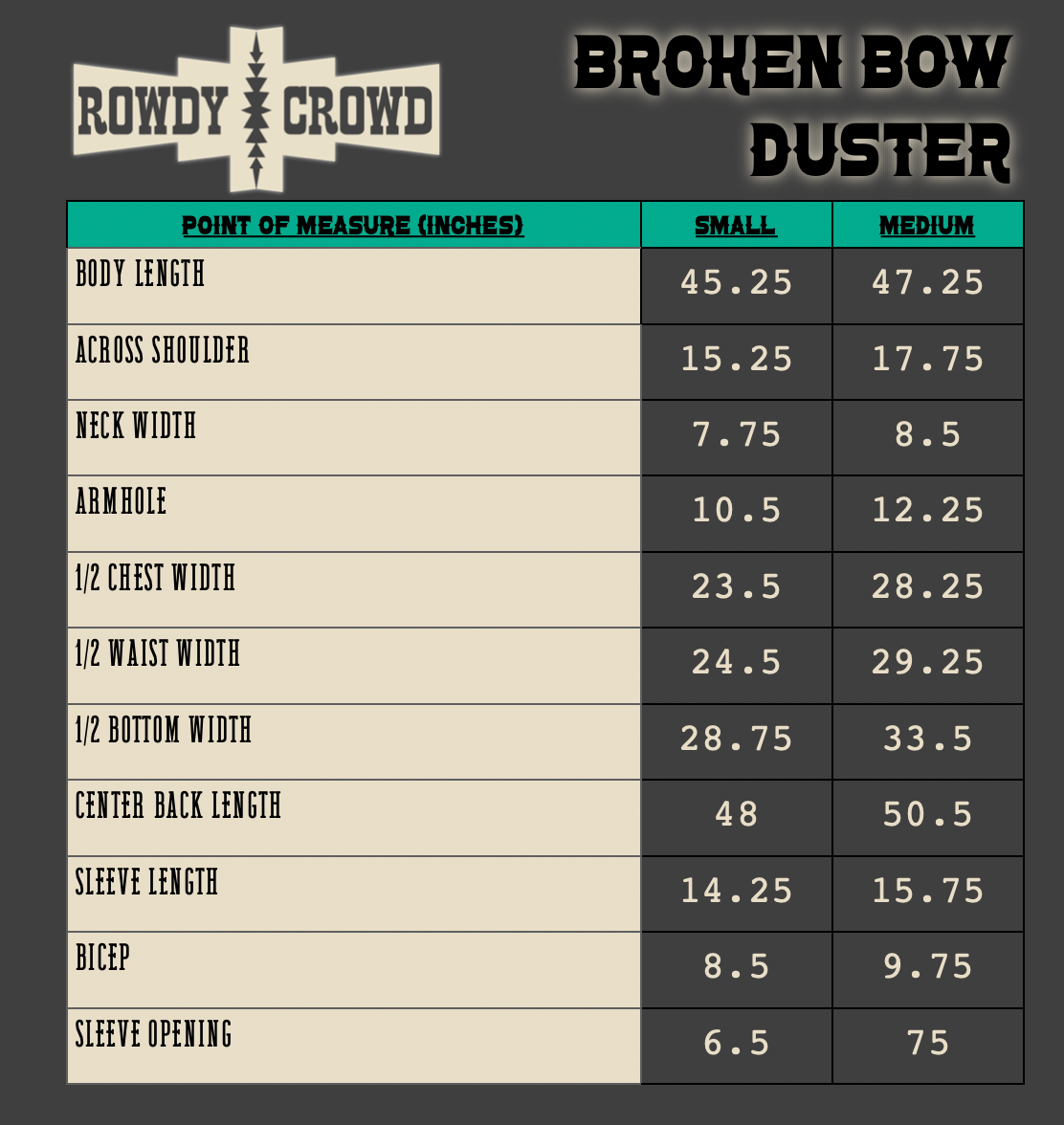 Broken Bow Duster