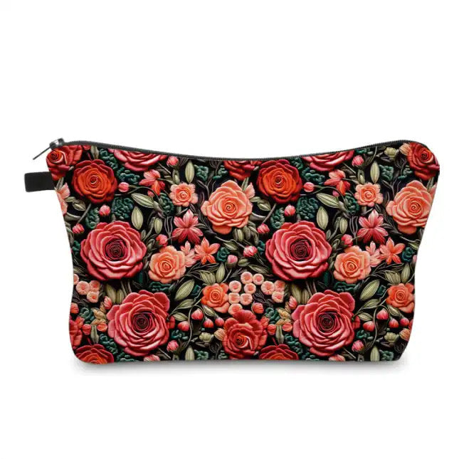 Mini Backpack, Pouch, & Mini Pouch Bundled Set - Embroidery Rose Floral
