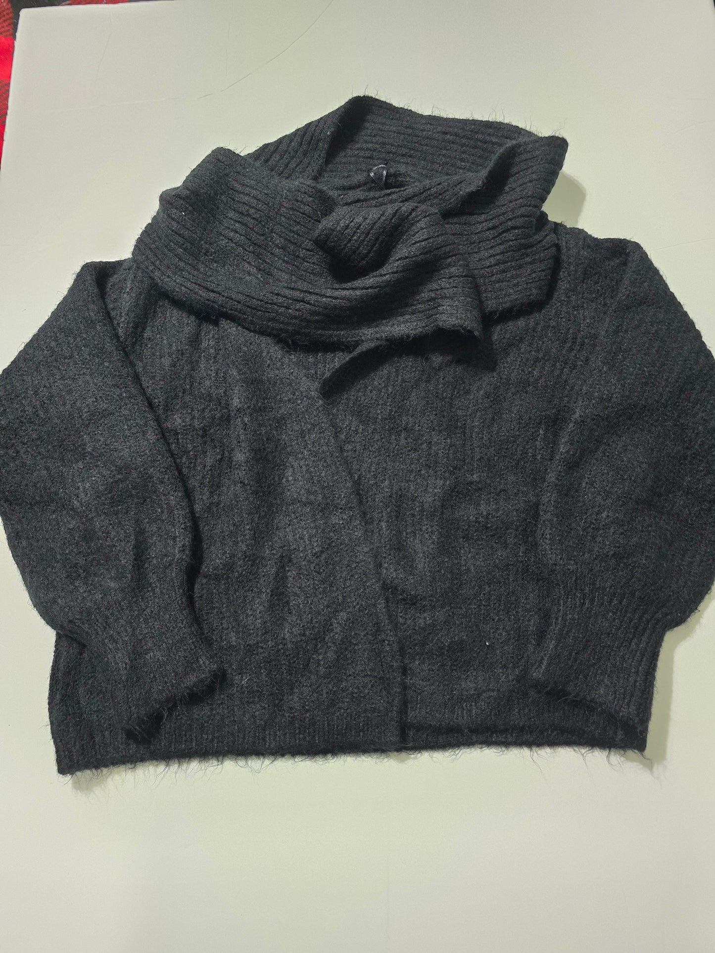 Cardigan Sweater with built in scarf