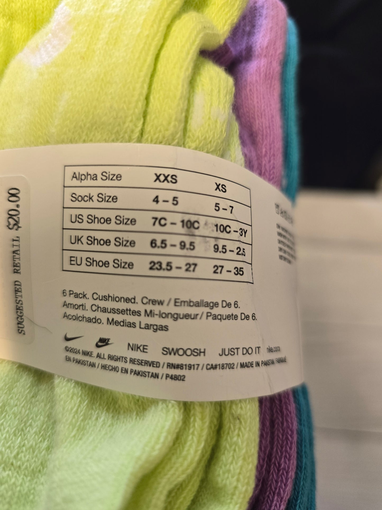 6 pack youth socks