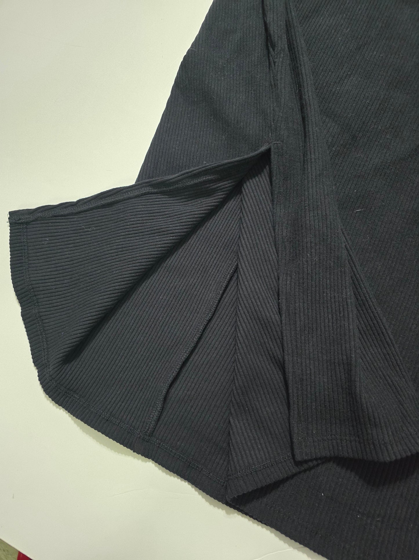 Black Ribbed Skirt
